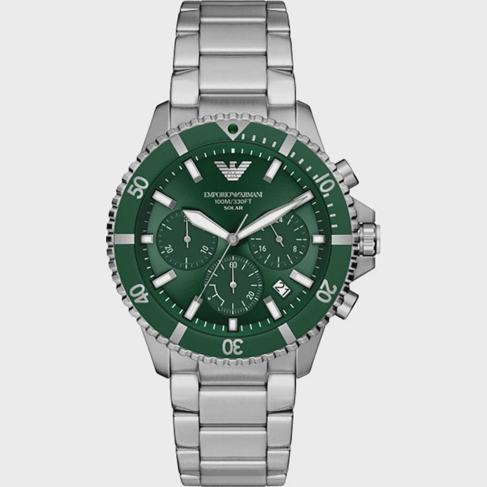 Emporio Armani Steel Grean Dial Watch AR11741