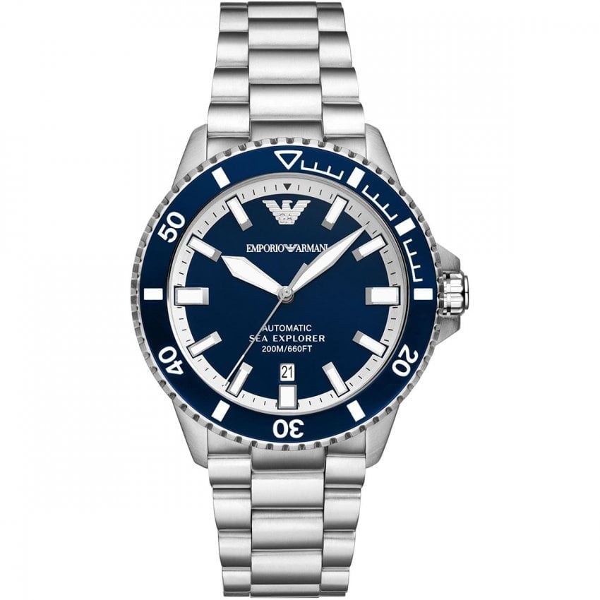 Armani Men's Sea Explorer 42mm Blue Dial Bracelet Watch AR60079
