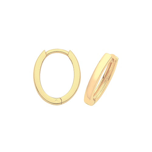 9ct Yellow Gold Hinged Oval Earrings ER023