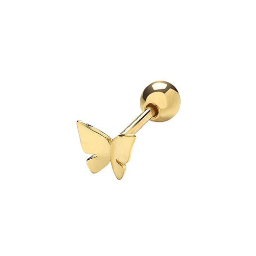 9ct Yellow Gold Butterfly Cartilage Stud
