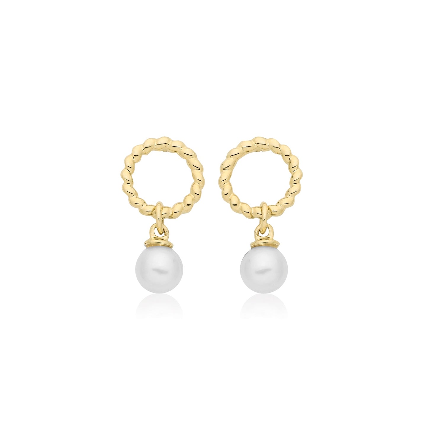 9ct Yellow Gold Freshwater Pearl Drop Earrings ES2084