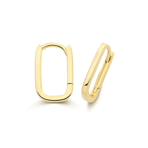 9ct Yellow Gold Square Huggie Hoop Earrings ES2139