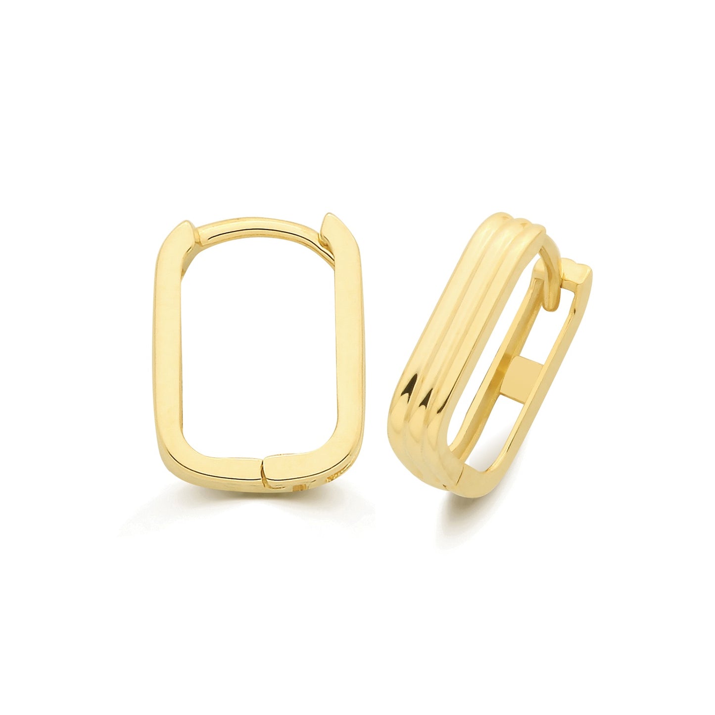 9ct Yellow Gold Triple Rectangle Hinged Earrings ES2235