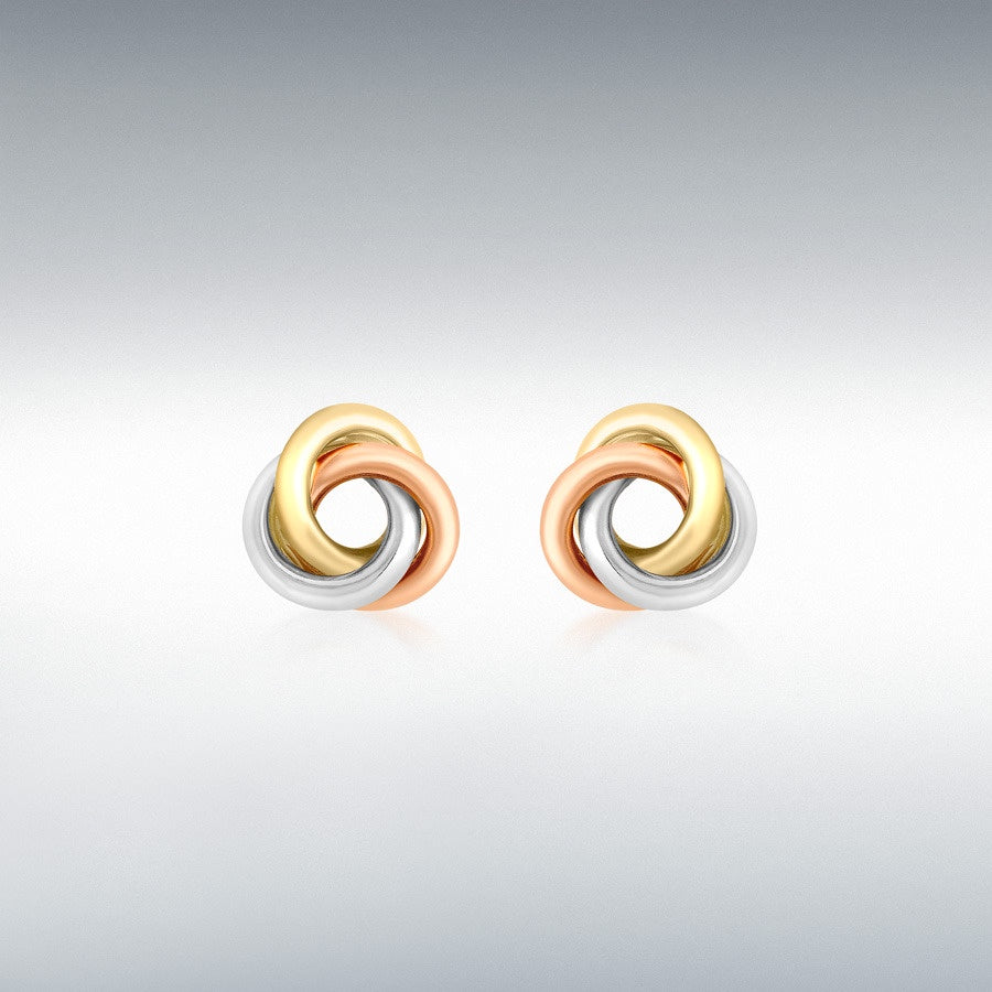 9ct Gold 3 colour knot earrings 8mm 3.55.6749