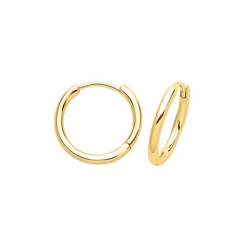 Gold Plated Clicker Hoop Earrings 10mm