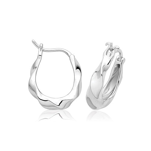 Silver Twist Dome Hoop Earrings G51383