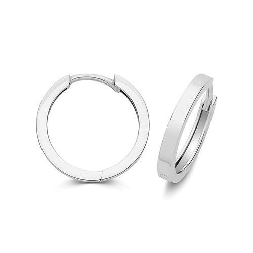 Silver 15mm Square Clicker Hoop Earrings G51430-15