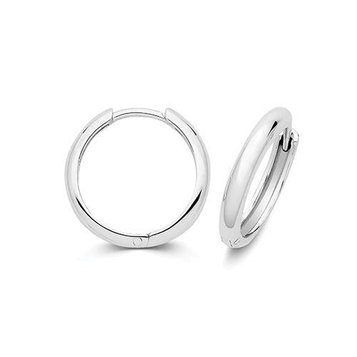 Silver 14mm Curved Clicker Hoop Earrings G51431-14
