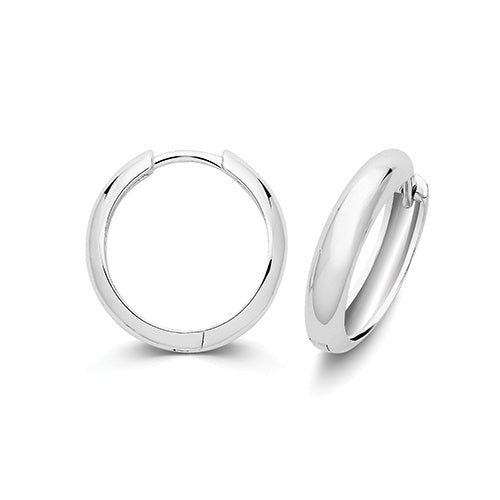 Silver 14mm Curved Clicker Hoop Earrings G51432-14