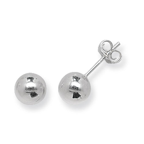Silver Ball Stud Earrings 7mm