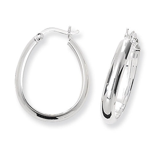 Silver Oval Hoop Earrings G5566