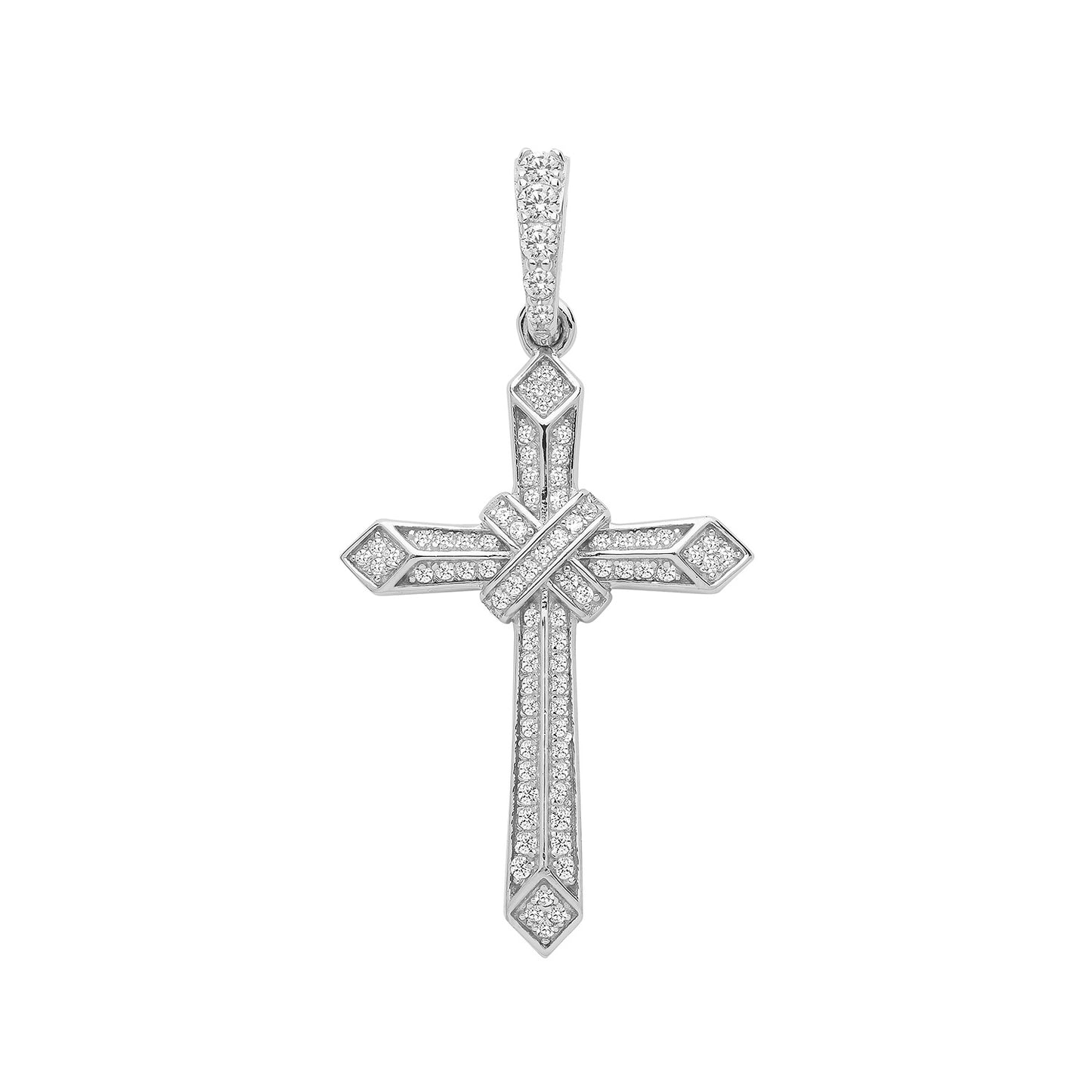 Silver CZ Set Cross G61018