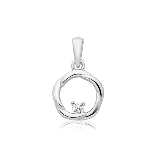 Silver CZ Set Circle Life Pendant G61163