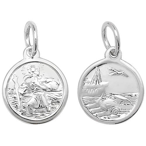 Silver Double Sided St Christopher Pendant