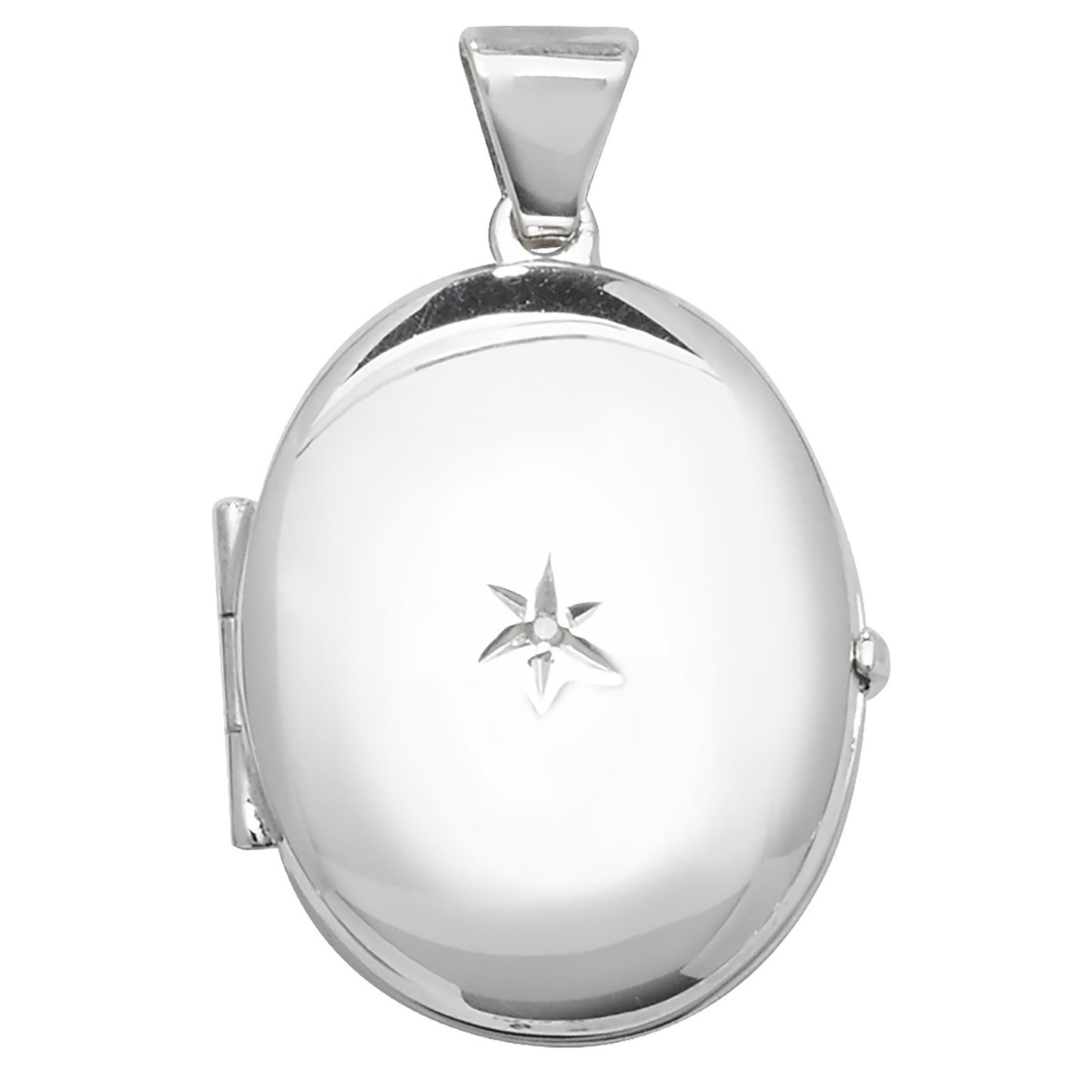 Sterling Silver Diamond Locket 0.01ct