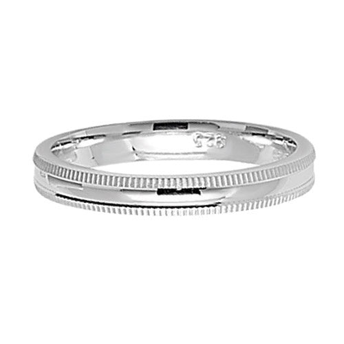 Silver 3mm Mill Grain Band G7170