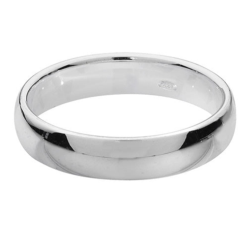 Silver traditional court 4mm Band G7714