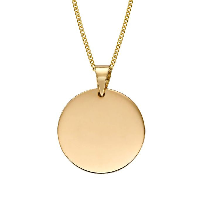 9ct Yellow Gold Disc Pendant GP2226