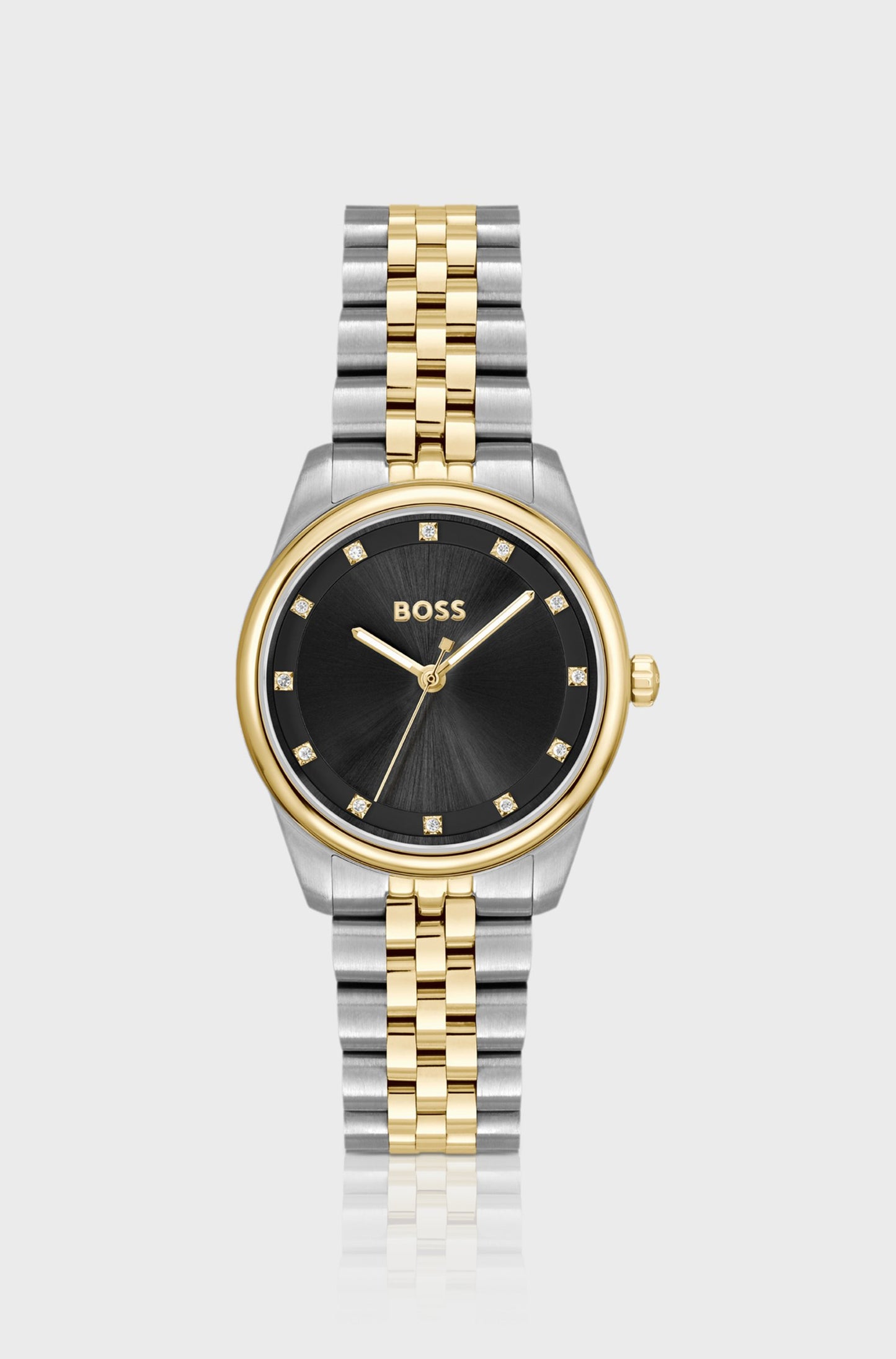 BOSS Two Tone Black Dial Watch 1502811