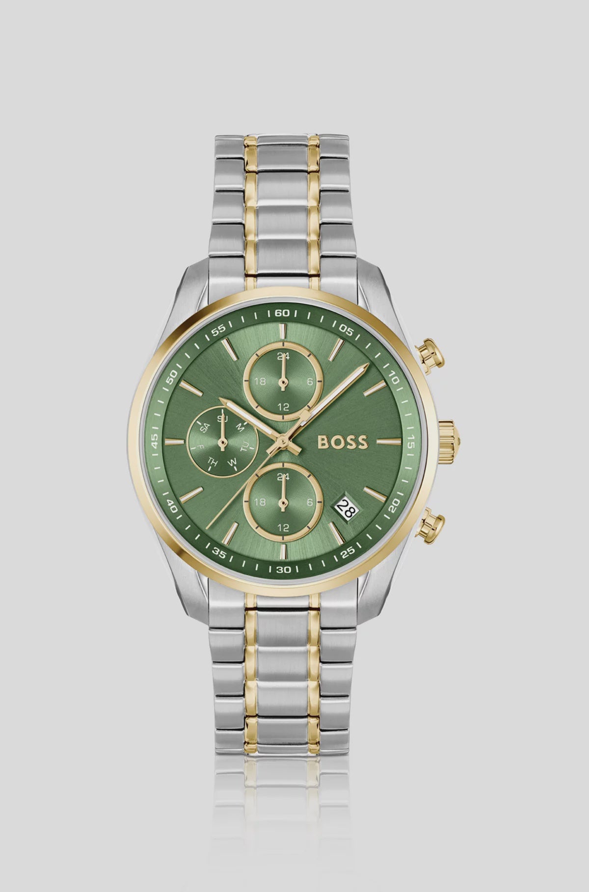 Boss two-tone watch with Green Dial 1502766