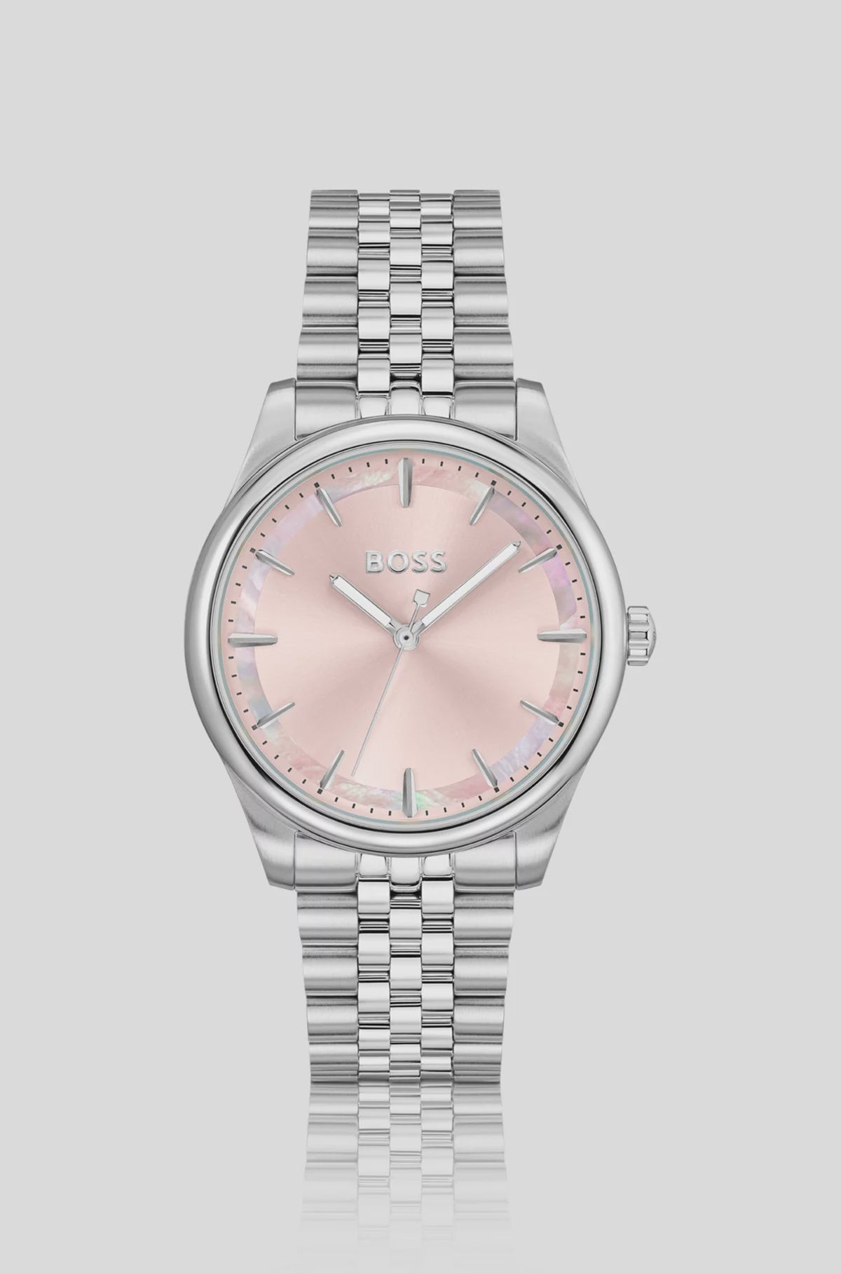 Boss S/S Domed-Link Watch with MOP Inlay dial 1502776