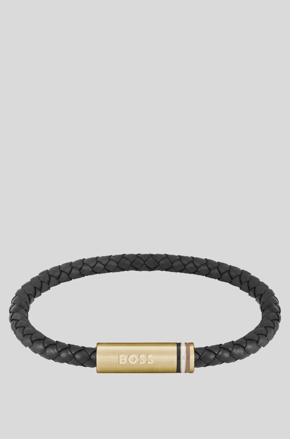 Boss Black Braided Leather Bracelet 1580624