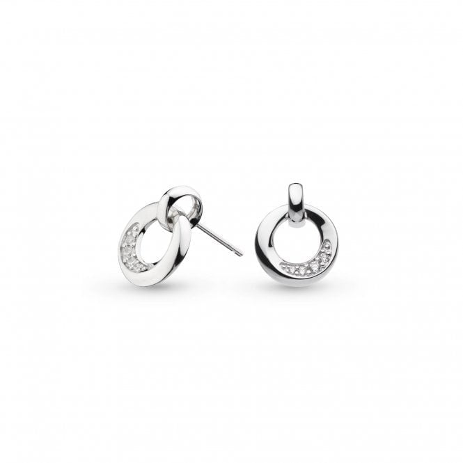 Kit Heath Bevel Cirque Link Pavé Stud Earrings 3153CZ