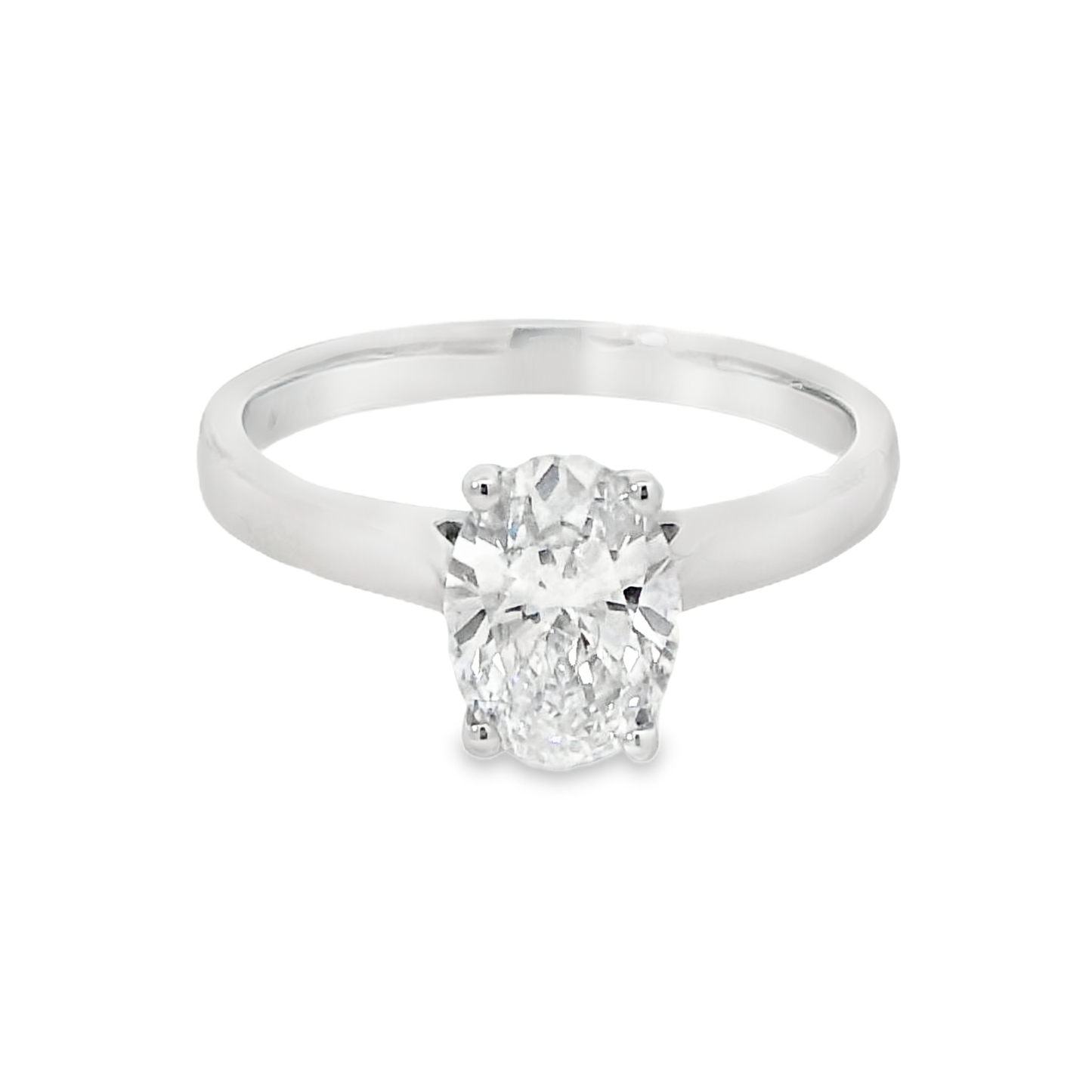 Platinum Oval Cut Lab Grown Solitaire Ring 1.22ct