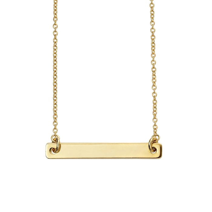 Gold Plated Engravable Bar Necklace N4380