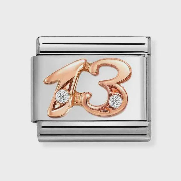 NOMINATION Classic Rose Gold Number 13 Charm 430315-13