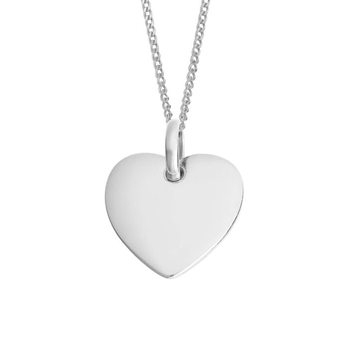 Silver Engravable Heart Tag Pendant P5106