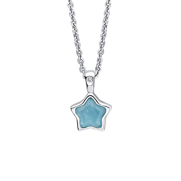 DEC Star Birthstone Necklace with Diamond P5371T