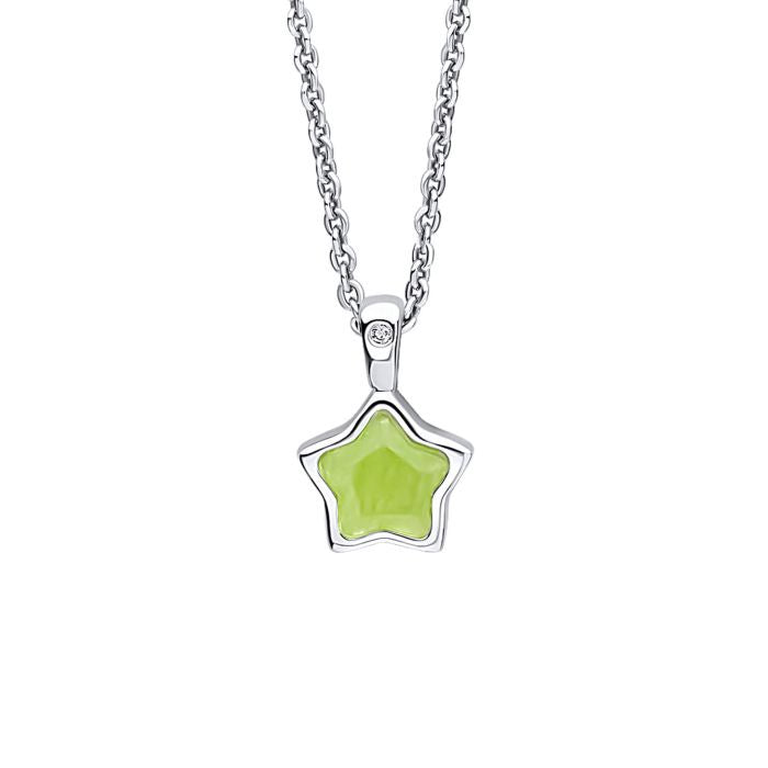 AUG Star Birthstone Necklace with Diamond P5377G