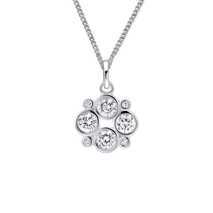 Silver Multi Bezel Set CZ Pendant P5505C