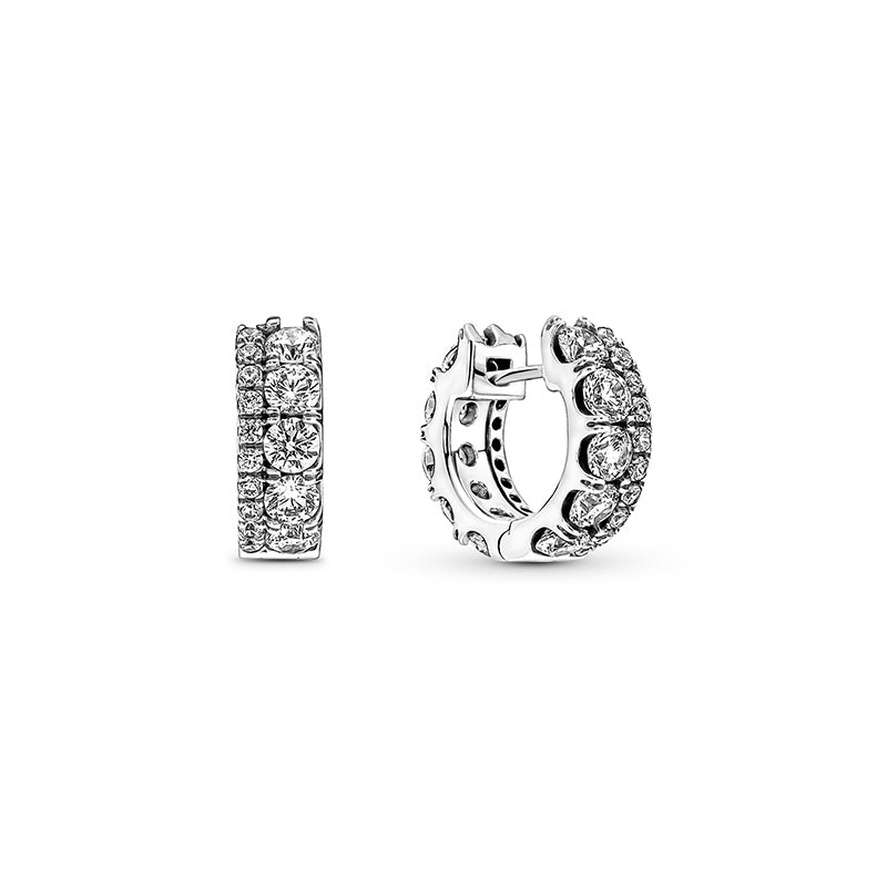 PANDORA Silver CZ Hoop Earrings 290058C01
