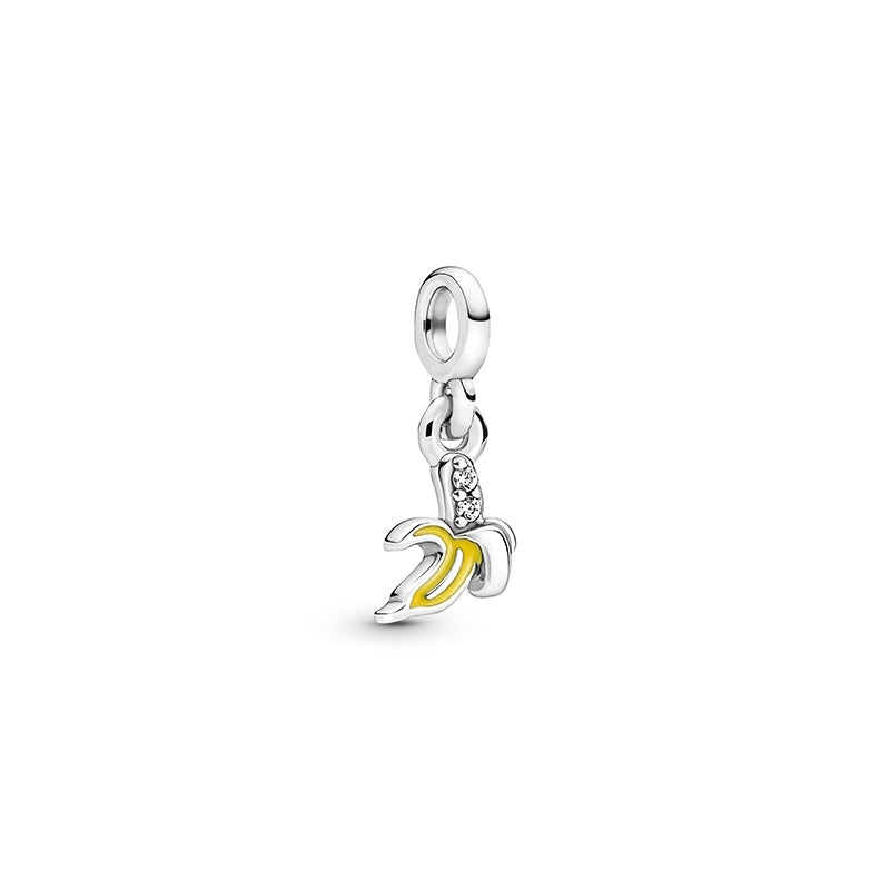 PANDORA Banana Silver Mini Dangle CZ with Yellow Enamel 799673C01
