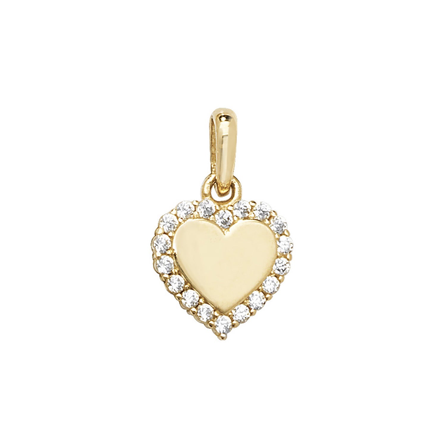 9ct Gold CZ Heart Pendant PN065