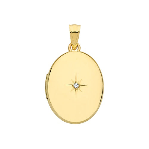9ct Yellow Gold Diamond Set Locket