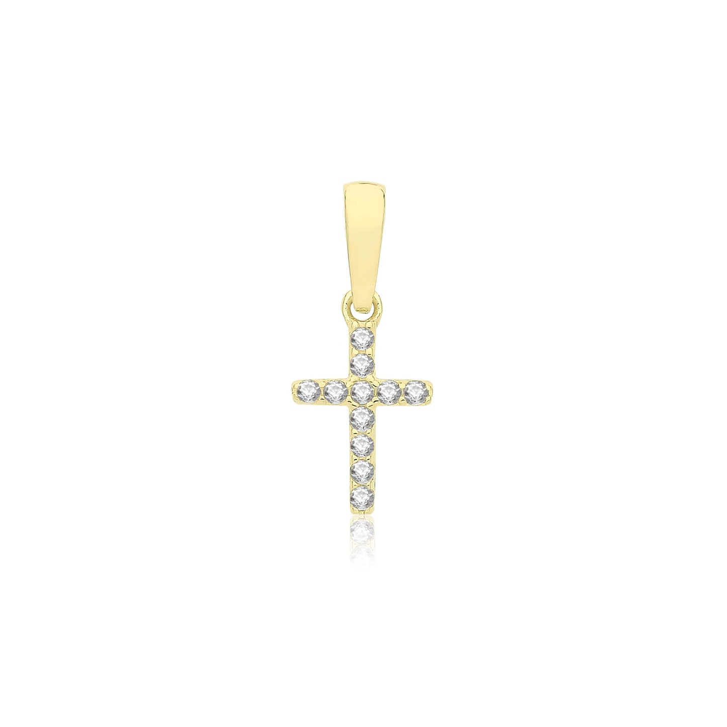 9ct Yellow Gold CZ Cross Pendant PN1307