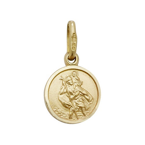 9ct Yellow Gold Round St Christopher PN142
