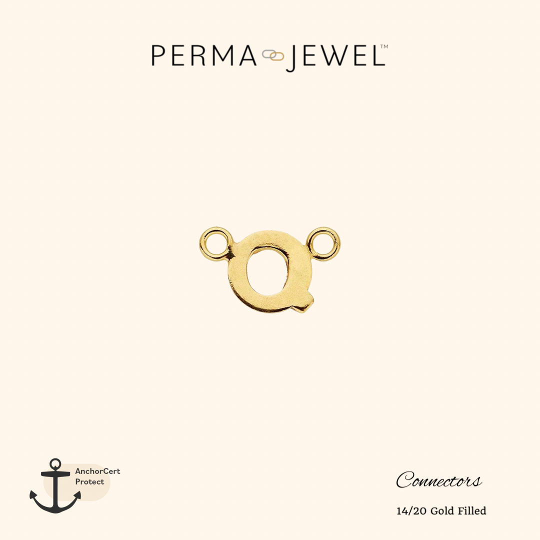 Perma Jewel Gold Filled Initial Q Connector 14202023