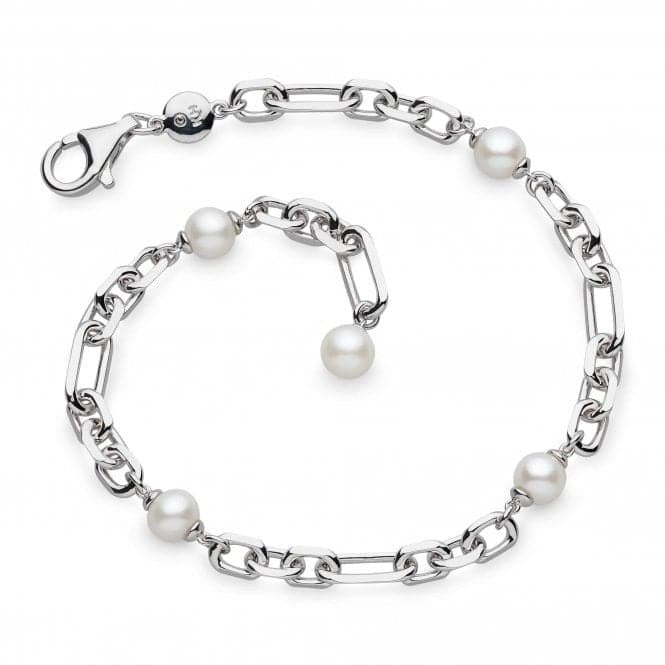 Kit Heath Revival Astoria Figaro Chain & Pearl 7.5" Station Bracelet 70434FP