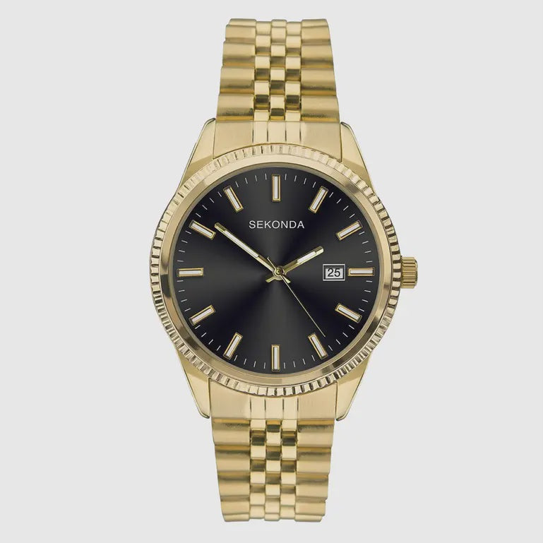Sekonda Gends Gold Tone Watch Black Dial 1642