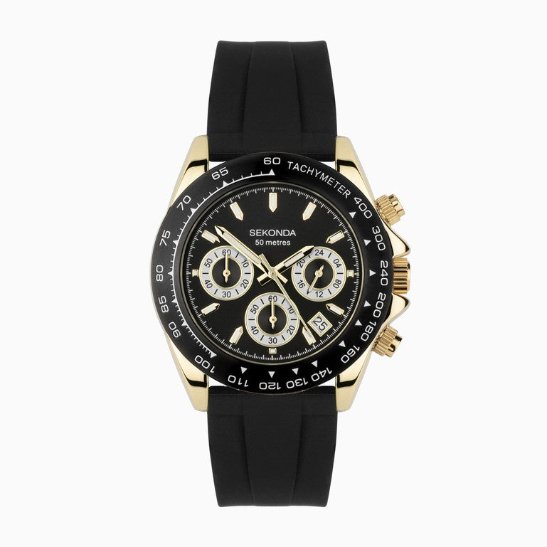 Sekonda Gents Circuit Chronograph Watch Gold Alloy Case 30202