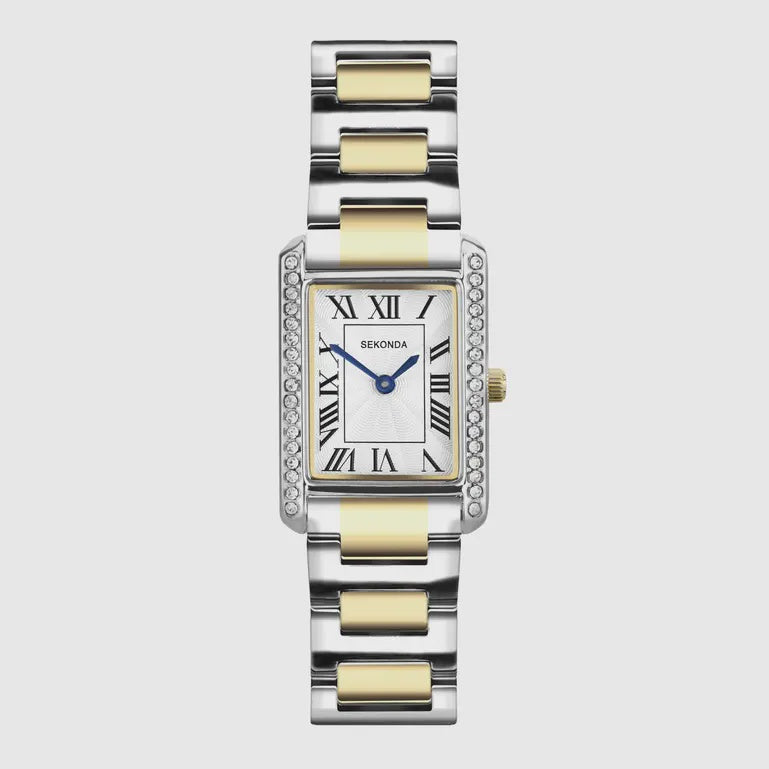 Sekonda Watch Colette Ladies Stone Set Watch Two Tone Case 40735