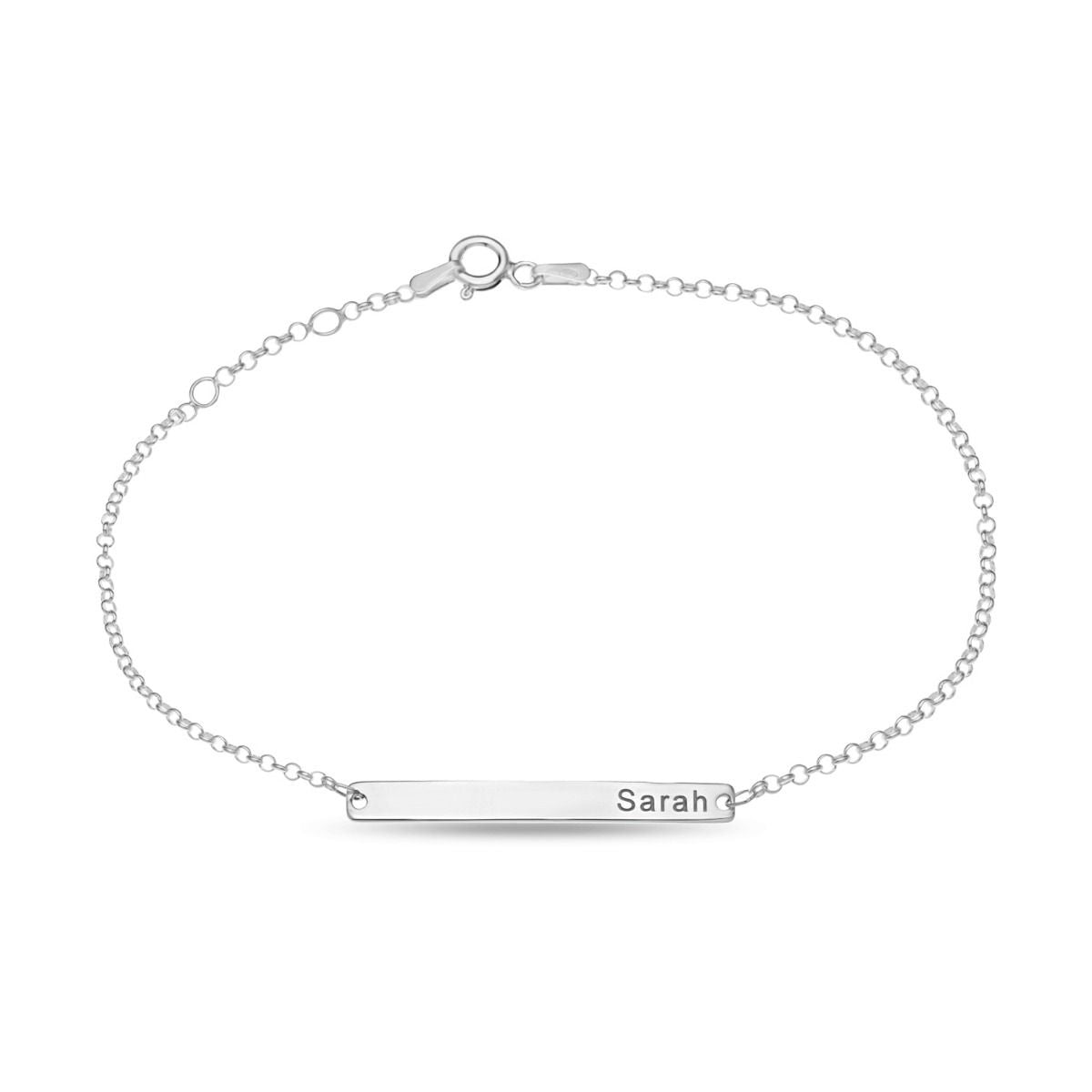 Silver Bar Curved Bracelet - Personalised