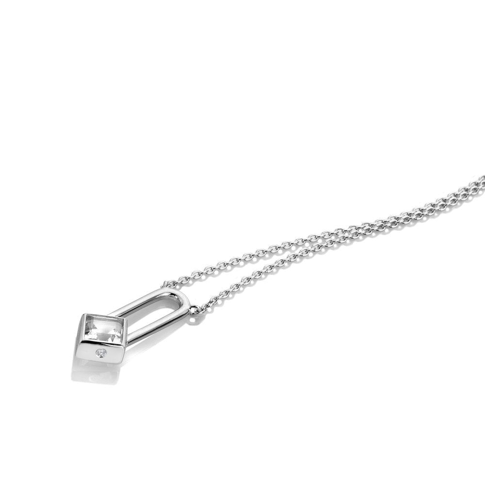 Hot Diamonds Solitaire Necklace Square DN232