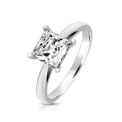 Silver & Co 7mm Princess Cut CZ Ring SRG0083CZ