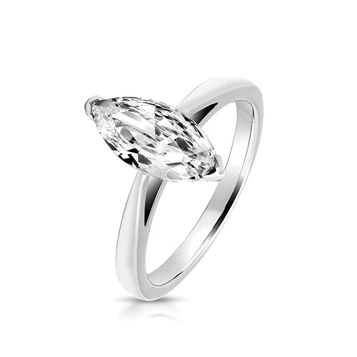 Silver & Co Marquise Shaped CZ Ring SRG0095CZ
