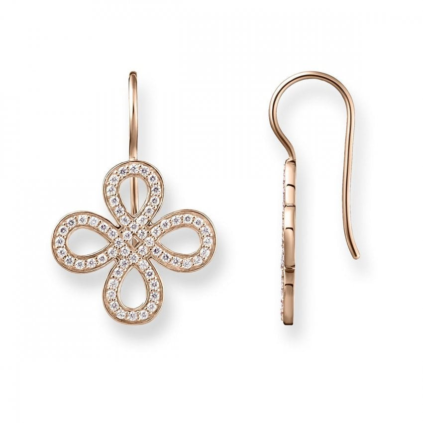 Thomas Sabo Rose Gold Plated Stone Set knot Earrings H1811-416-14